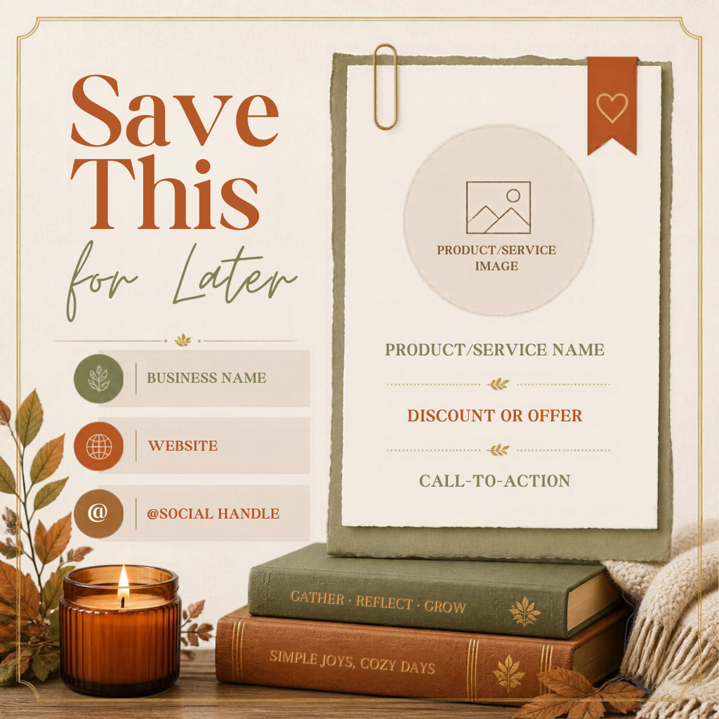 Fall Bliss Social Media Bundle | 12 Editable Canva Templates