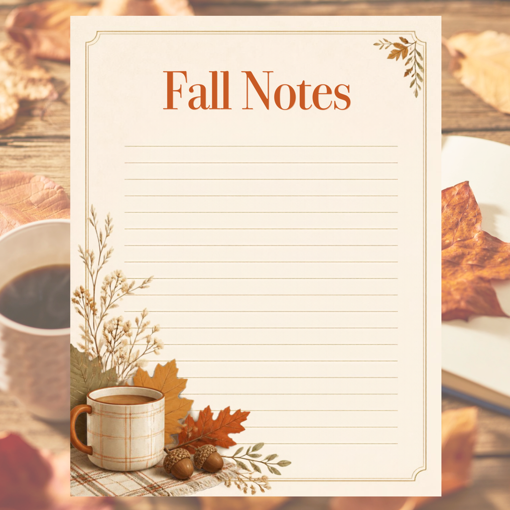 Fall Notepad & Planner Bundle | 5 Editable Canva Templates