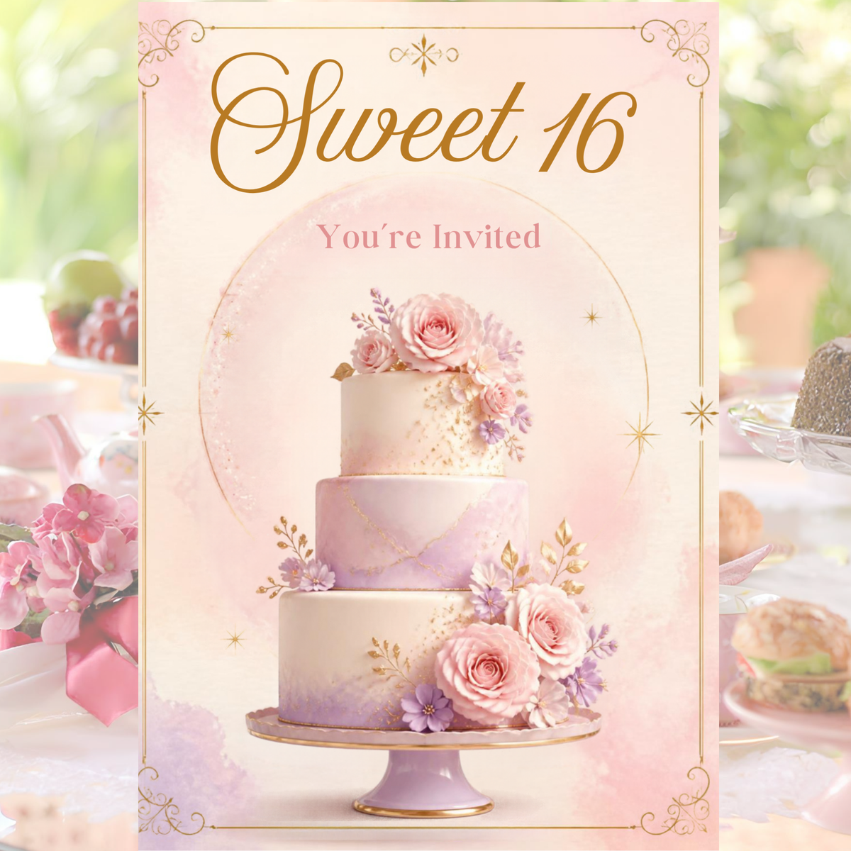 Sweet 16 Invitation Suite | Editable Canva Templates