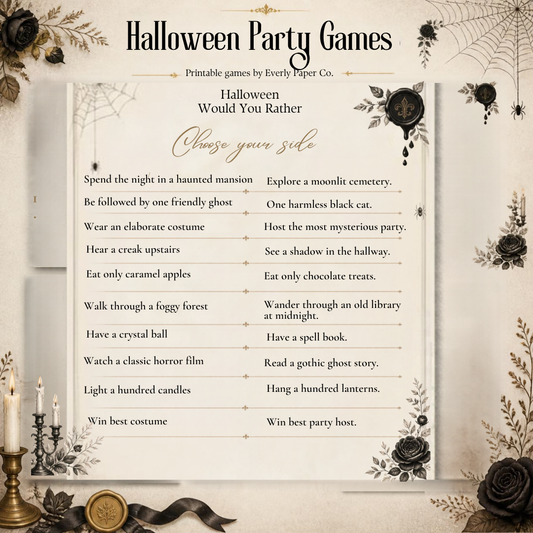 Halloween Party Games Bundle | Editable Canva Printable Games