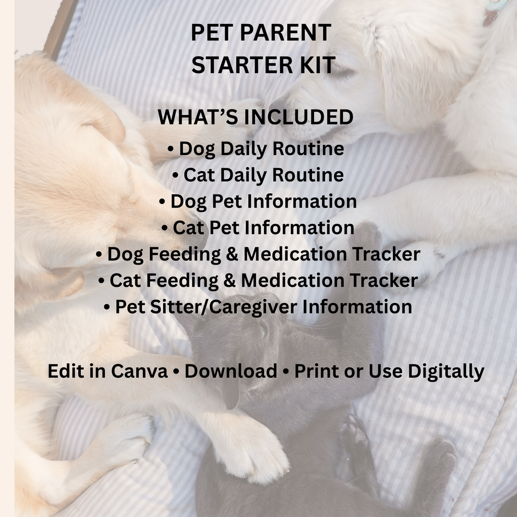 Pet Parent Planner — Editable Canva Templates for Dog & Cat Owners