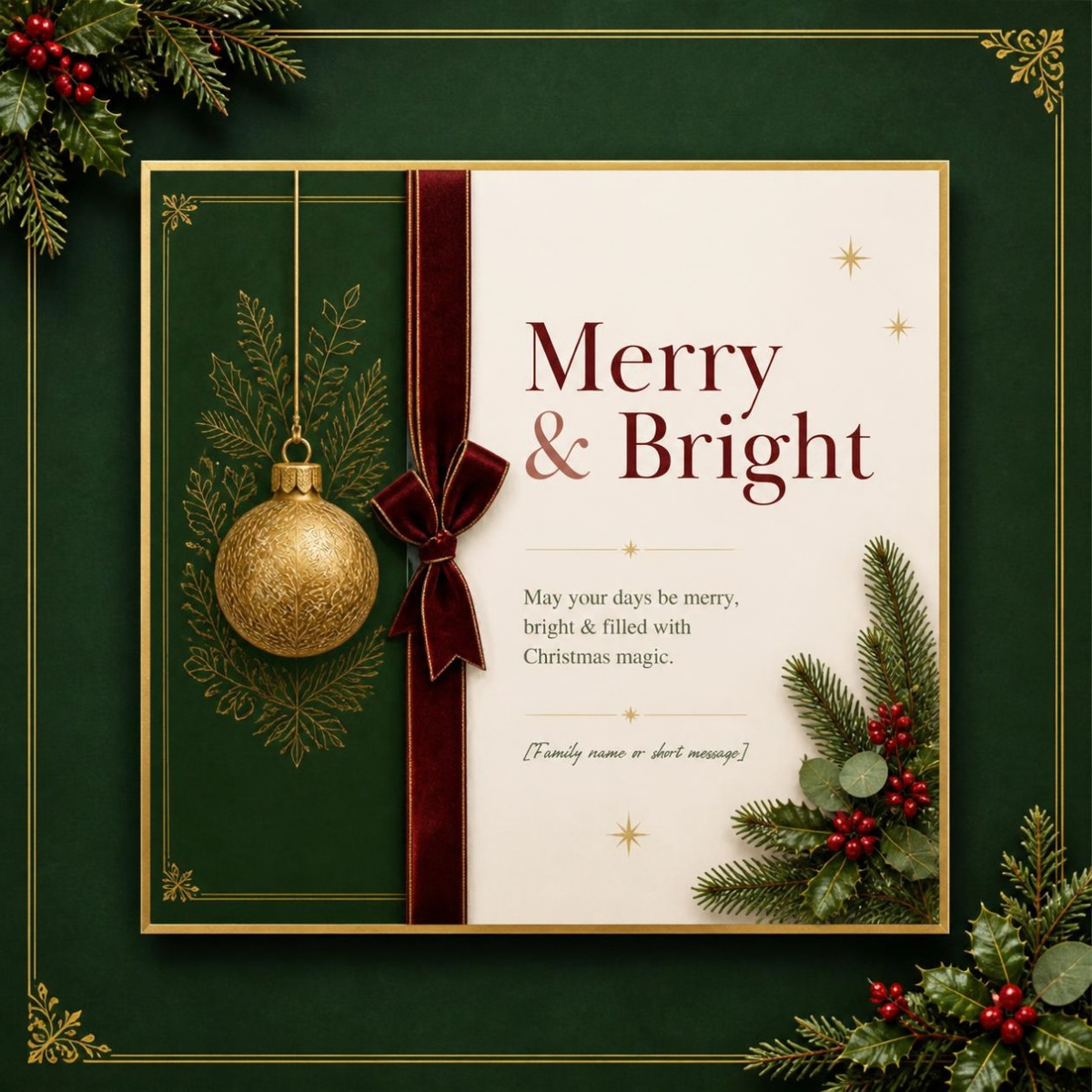 Christmas Card Template Bundle | 6 Editable Canva Holiday Cards