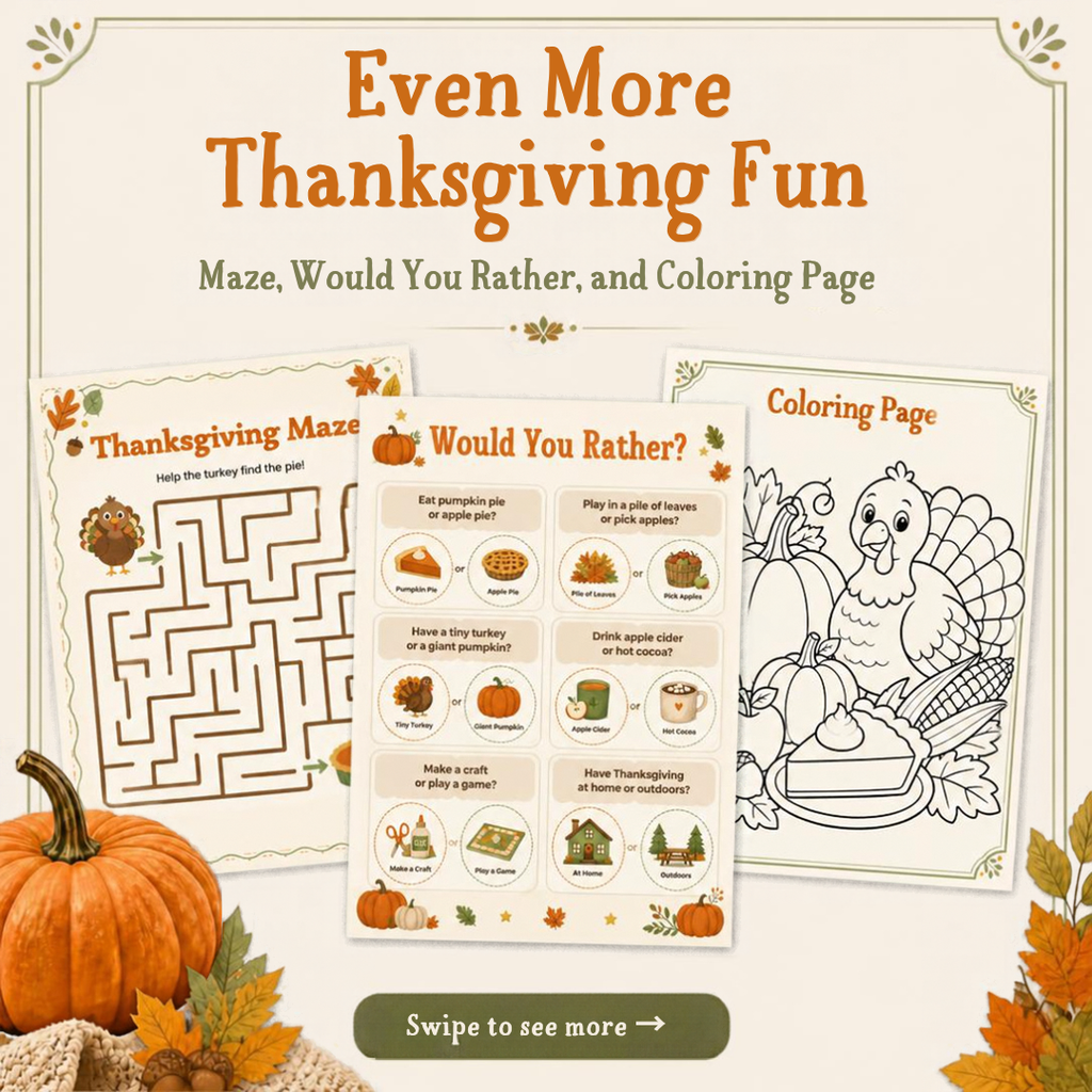 Thanksgiving Kids Activity Pack | Editable Canva Printable Bundle