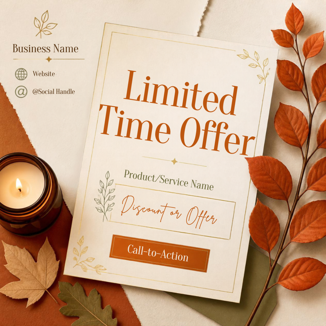 Fall Bliss Social Media Bundle | 12 Editable Canva Templates