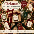 Christmas Gift Tags Bundle | 12 Editable Canva Holiday Gift Tag Templates
