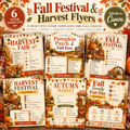 Fall Festival & Harvest Flyer Bundle | 6 Editable Canva Templates