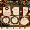 Christmas Card Template Bundle | 6 Editable Canva Holiday Cards