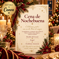 Invitación para Cena de Nochebuena en Español | Plantilla Editable en Canva