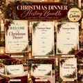 Christmas Dinner Hosting Bundle | 6 Editable Canva Holiday Templates