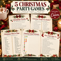 Christmas Party Games Bundle | 5 Editable Canva Holiday Games