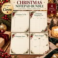 Christmas Notepad Bundle | 4 Editable Canva Holiday Planner Templates