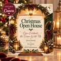 Christmas Open House Invitation | Editable Canva Holiday Invitation