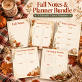 Fall Notepad & Planner Bundle | 5 Editable Canva Templates