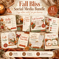 Fall Bliss Social Media Bundle | 12 Editable Canva Templates