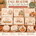 Fall Realtor Pop-By & Gift Tag Bundle | 9 Editable Canva Templates