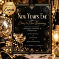 New Year’s Eve Party Invitation | Editable Canva NYE Invitation Template