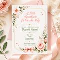 Baby Girl Shower Invitation | Editable Canva Template