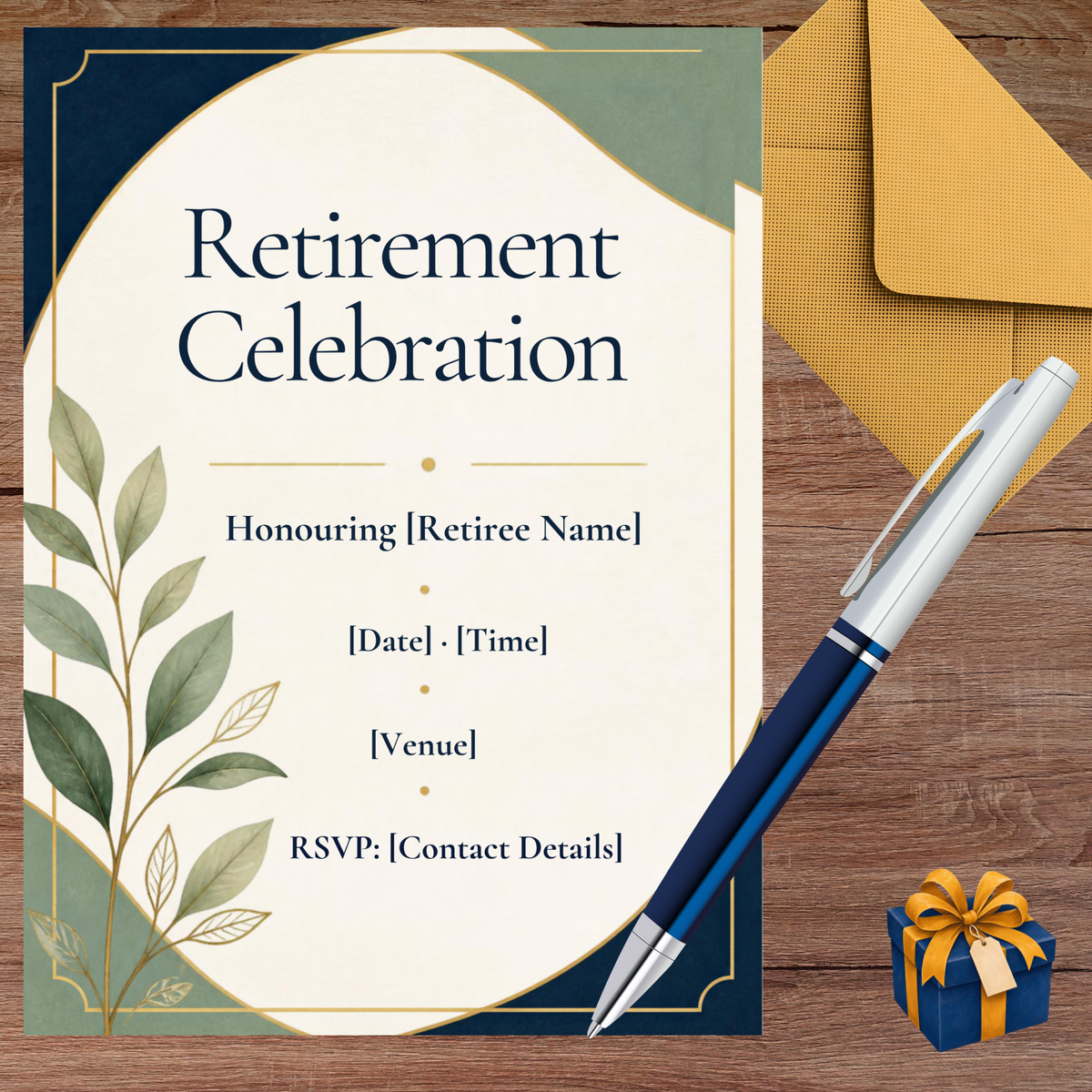 Retirement Celebration Invitation | Editable Canva Retirement Party Template