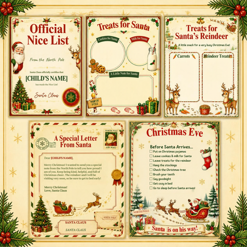 Christmas Eve Magic Kit for Kids | 5 Editable Canva Christmas Templates